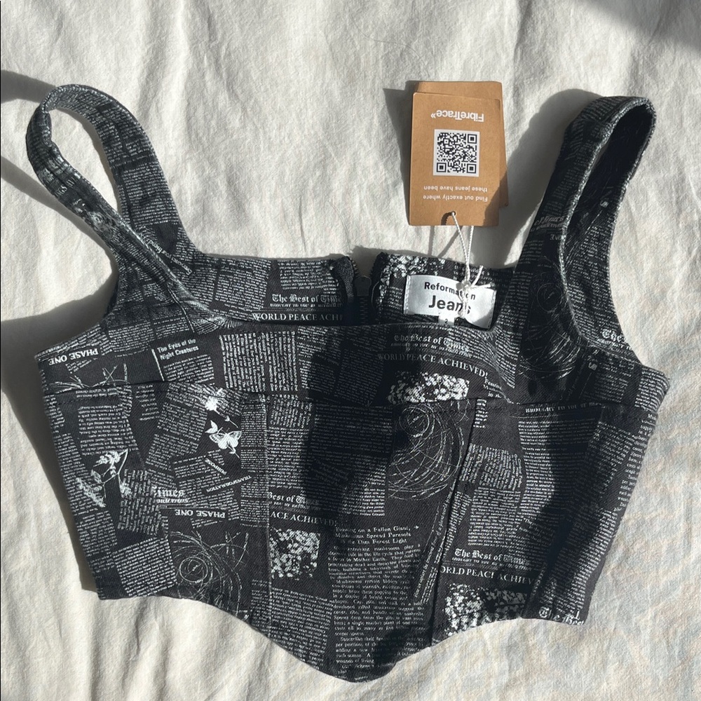 Reformation Monochrome Denim Corset